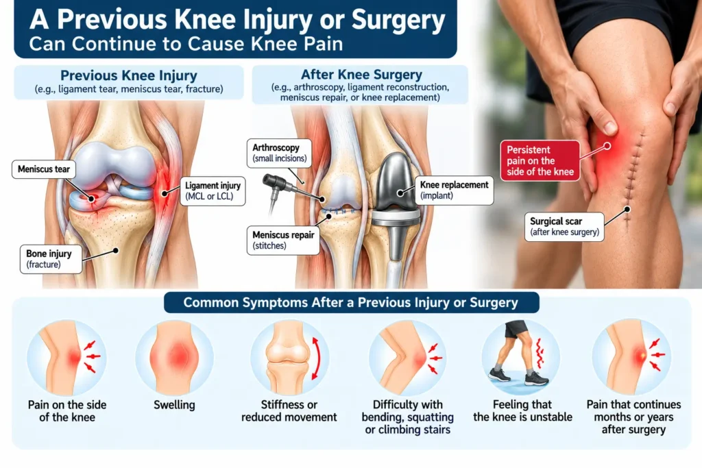 a previous knee injury or surgery